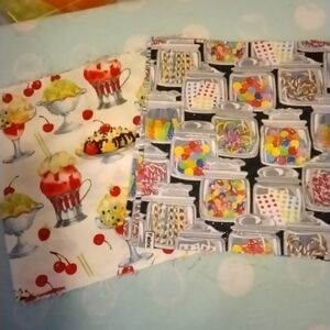 Colorful Candy and Dessert Print Fabric